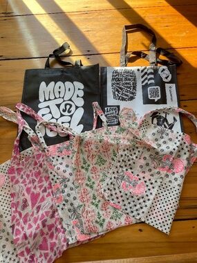 NEW Lot of 7 Reusable Tote Bags from Free People & Lululemon